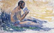 Paul Signac man reading France oil painting artist
